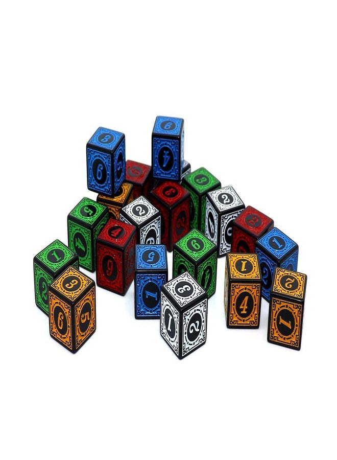 CREEBUY 20 Pcs 16MM Solid 6-Sided D6 Game Dice 4 X 5 Colors D6 Rainbow Dice for Board Games and Teaching Math Dice Set TRPG Card Games Accessories - Image 3